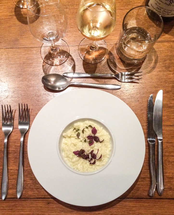 O Chateau's wine supper consisted of four wines paired with asparagus risotto, steak au poivre and the most decadent custard for dessert.  