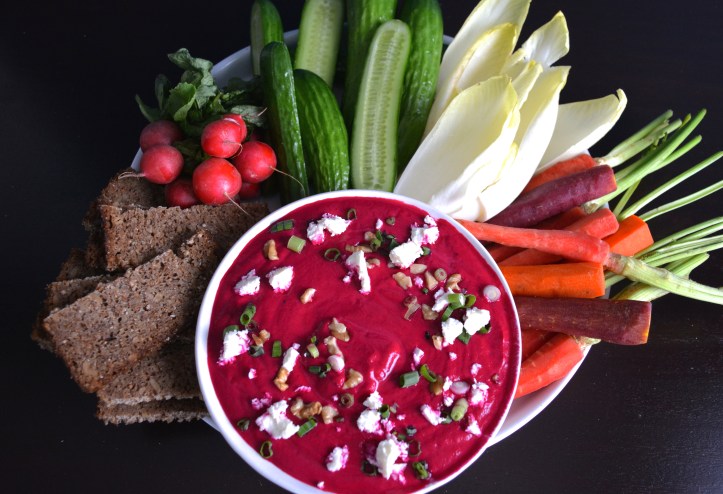 BEET DIP w/ FETA + WALNUTS   #recipe #vegetarian #appetizer #NYC