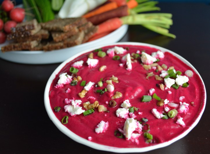 BEET DIP w/ FETA + WALNUTS   #recipe #vegetarian #appetizer #NYC