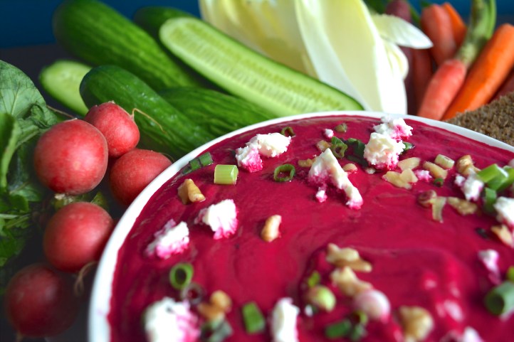 BEET DIP w/ FETA + WALNUTS   #recipe #vegetarian #appetizer #NYC